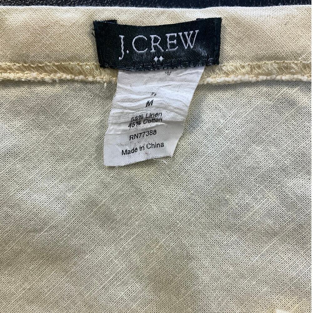 J Crew Skirt Womens M Light Yellow Linen Cotton Pull On Ruffle Hem A Line - Picture 4 of 7